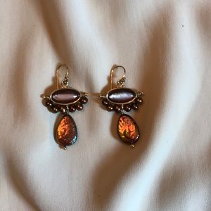 Taupe & Copper Pearly Earrings